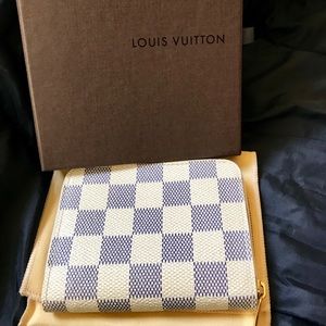 LOUIS VUITTON ZIPPY COIN PURSE/WALLET DAMIER AZUR
